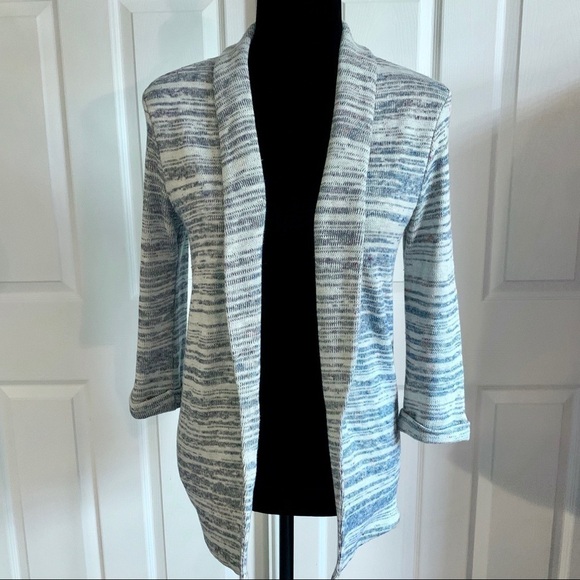 Oliver Bonas white and blue Sweater Cardigan - Picture 1 of 6
